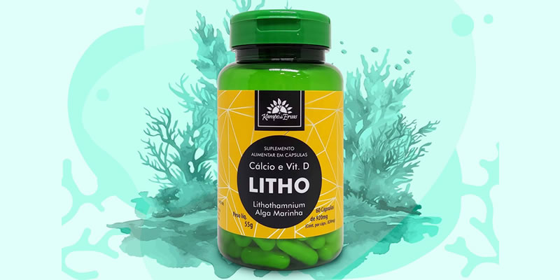 Litho Lithothamnium Alga Marinha Suplemento de Clcio com Vitamina D